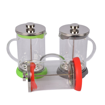 Grijze Cafetière - Koffiemaker van Glas - BPA-vrij - 800ml Inhoud - Vaatwasser Veilig
