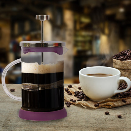 Paarse Cafetière - Koffiemaker van Glas | BPA-vrij, Vaatwasser Veilig | 9x5 cm, 0.39 kg