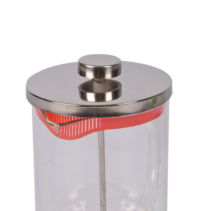 Schitterende Rode Cafetière - Glas | BPA-vrij | Geschikt voor de Vaatwasser | 9x5 cm, 0.39 kg | Inhoud: 800ml