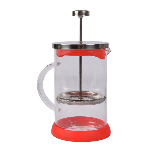 Schitterende Rode Cafetière - Glas | BPA-vrij | Geschikt voor de Vaatwasser | 9x5 cm, 0.39 kg | Inhoud: 800ml