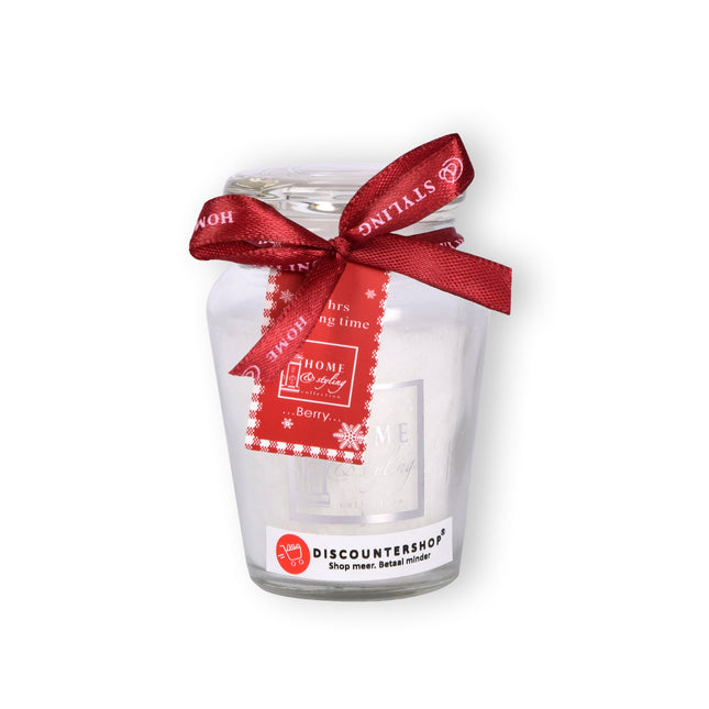 Romantische Witte Geurkaars - Glas en Rubber - Vanillegeur - 4.5cm x 7.5cm x 8.2cm - 220g - 11 uur Brandtijd