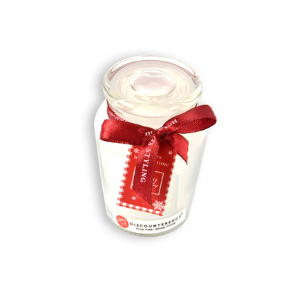Romantische Witte Geurkaars - Glas en Rubber - Vanillegeur - 4.5cm x 7.5cm x 8.2cm - 220g - 11 uur Brandtijd