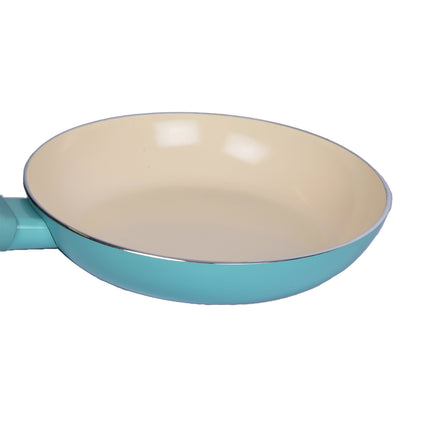 Stijlvolle Turquoise Koekenpan met Anti-aanbaklaag en Cool Touch Handgreep - Rond, 20 cm