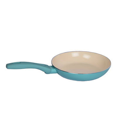 Stijlvolle Turquoise Koekenpan met Anti-aanbaklaag en Cool Touch Handgreep - Rond, 20 cm