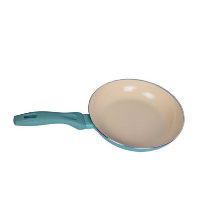 Stijlvolle Turquoise Koekenpan met Anti-aanbaklaag en Cool Touch Handgreep - Rond, 20 cm
