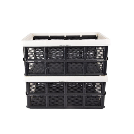 Voortreffelijke Opbergoplossing: Stevige 32L Vouwkrat met Soft Touch Handgrepen | Witte Opbergbox Zonder Deksel | Ideaal voor Thuis Kantoor en Onderweg | 50cm x 21cm x 33cm | Betaalbare Kwaliteit