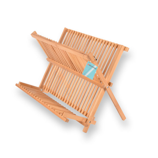 Stijlvol Afdruiprekje voor een Georganiseerde Keuken | Opklapbaar - Licht Bruin - Bamboo | 42cm x 26cm x 31cm