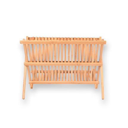 Stijlvol Afdruiprekje voor een Georganiseerde Keuken | Opklapbaar - Licht Bruin - Bamboo | 42cm x 26cm x 31cm