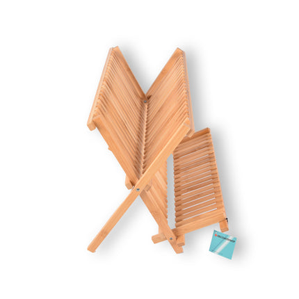 Stijlvol Afdruiprekje voor een Georganiseerde Keuken | Opklapbaar - Licht Bruin - Bamboo | 42cm x 26cm x 31cm