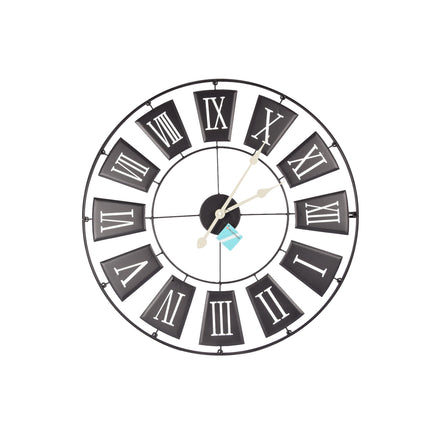 Moderne Zwarte Metalen Wandklok | 70 cm Diameter | 2.5cm Dikte | Elegante Klok Voor Kantoor Woonkamer Slaapkamer en Keuken | Grote Muur Klok Met AA Batterij 