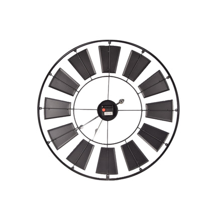 Moderne Zwarte Metalen Wandklok | 70 cm Diameter | 2.5cm Dikte | Elegante Klok Voor Kantoor Woonkamer Slaapkamer en Keuken | Grote Muur Klok Met AA Batterij 