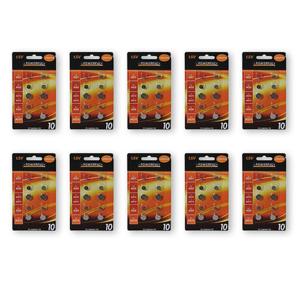Koop Hoogwaardige 100 stuks Knoopcellen en Batterijen - Alkaline en Lithium met Zilveren Kleur en 1.5V Voltage - inclusief AG1, AG3, AG12, AG13, AG4 en AG10