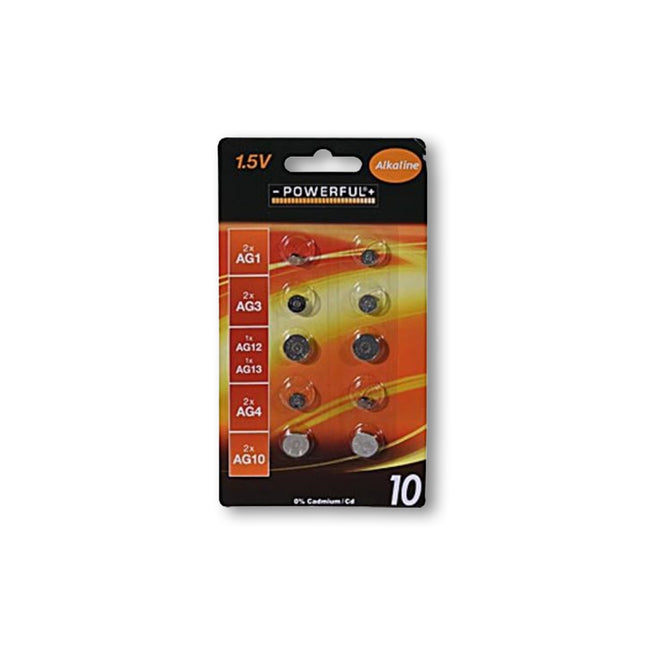 Koop Hoogwaardige 10 stuks Knoopcellen en Batterijen - Alkaline en Lithium met Zilveren Kleur en 1.5V Voltage - inclusief AG1, AG3, AG12, AG13, AG4 en AG10
