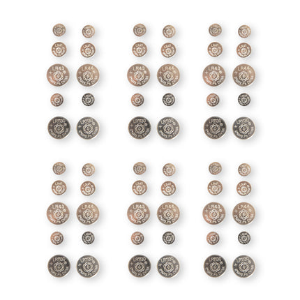Complete Set van 60 Hoogwaardige Zilveren Knoopcellen en Batterijen - Alkaline en Lithium, 1.5V - Bevat AG1, AG3, AG12, AG13, AG4 en AG10.