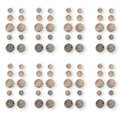 80 stuks Knoopcellen en Batterijen - Alkaline en Lithium, Zilver, 1.5V, met AG1, AG3, AG12, AG13, AG4 en AG10.