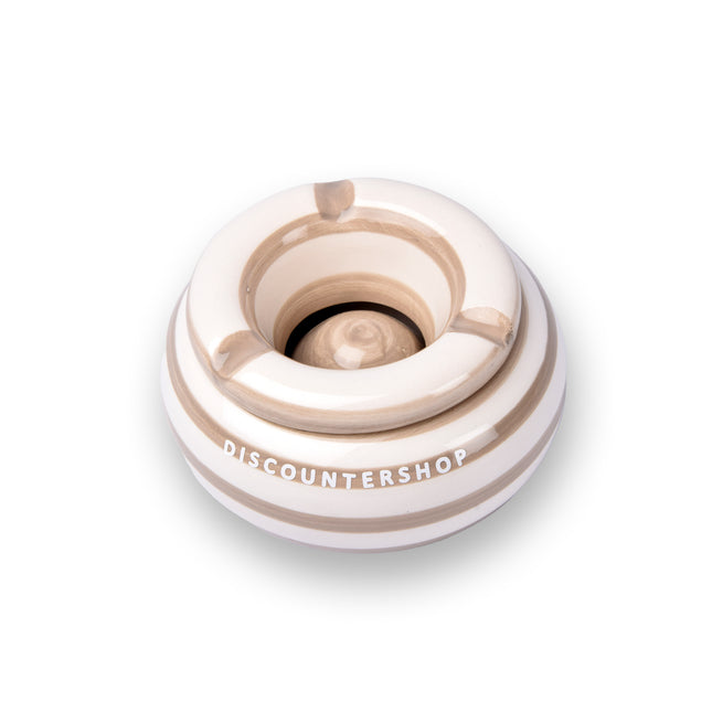 1x Stijlvolle Aardewerk Asbak 11cm x 6cm Beige - Perfect Rookaccessoire