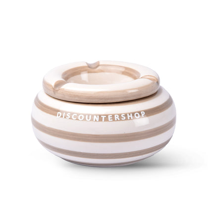 1x Stijlvolle Aardewerk Asbak 11cm x 6cm Beige - Perfect Rookaccessoire