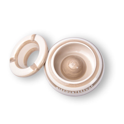 1x Stijlvolle Aardewerk Asbak 11cm x 6cm Beige - Perfect Rookaccessoire