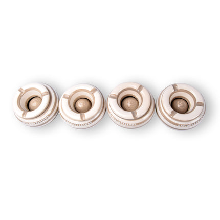 4x Stijlvolle Aardewerk Asbak 11cm x 6cm Beige - Perfect Rookaccessoire