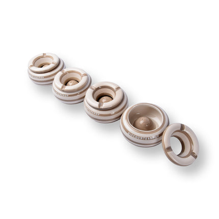 4x Stijlvolle Aardewerk Asbak 11cm x 6cm Beige - Perfect Rookaccessoire