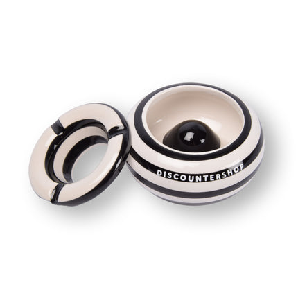 2x Stijlvolle Aardewerk Asbak 11cm x 6cm Zwart - Perfect Rookaccessoire