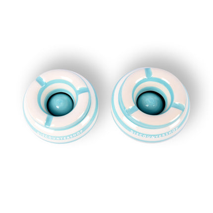2x Stijlvolle Aardewerk Asbak 11cm x 6cm turquoise - Perfect Rookaccessoire
