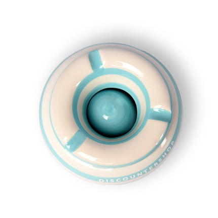 1x Stijlvolle Aardewerk Asbak 11cm x 6cm turquoise - Perfect Rookaccessoire