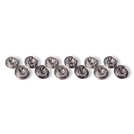 Stijlvolle RVS 3x Pasen Eierdopjes Set van 12 - Luxe Rondvormige Eierhouders in Zilver, 8.5 cm diameter, 3.5 cm hoog, 300gm