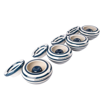 Luxe Blauwe Aardewerken Asbakken - Set van 4 - Geschikt voor Binnen & Buiten - 7.5cm Hoogte - 14cm Diameter