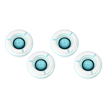 Functionele Turquoise Stormasbakken - Set van 4 Aardewerken Sigarettenasbakken - Diameter 14cm voor Zowel Binnen als Buiten