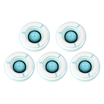 Turquoise Aardewerken Sigarettenasbakken - 5 Stuks voor Binnen - Ideaal voor Thuisgebruik - Afmeting: 7,5 cm x 14 cm