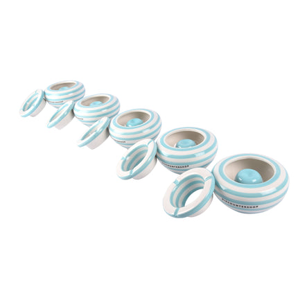 Turquoise Aardewerken Sigarettenasbakken - 5 Stuks voor Binnen - Ideaal voor Thuisgebruik - Afmeting: 7,5 cm x 14 cm