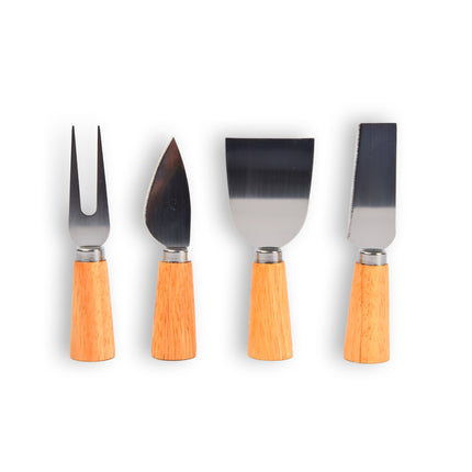 Bamboe Kaasplank met Kaasmes | Multifuntionele Kaasplankje | 5-Delige Kaasplank Set | 29cm x 20cm x 8cm
