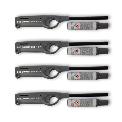 4 stuks | Aansteker | Navulbare aansteker | kunststof/metaaal | Gasaansteker | incl.navuling 18ml | bbq starter elektrisch | 27cm*4cm