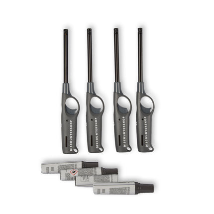 4 stuks | Aansteker | Navulbare aansteker | kunststof/metaaal | Gasaansteker | incl.navuling 18ml | bbq starter elektrisch | 27cm*4cm