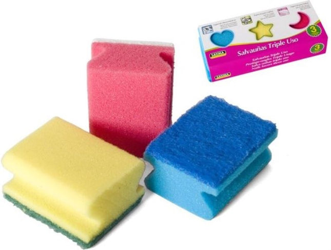 6x Zachte schuurspons | Gekleurde schuursponzen | Schuursponsje |Spons | Afwas sponzen - 9x6.5x4.5cm 