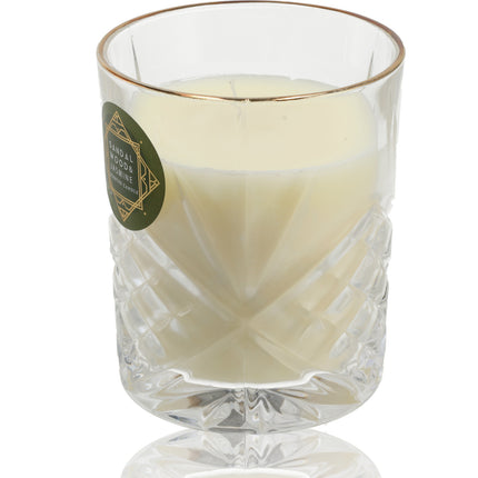 Luxe Kaarsen in Glas - Geurkaars Vanille & Sandalwood - 34 uur Brandduur - Romantische Kaarsen voor Woonkamer & Badkamer