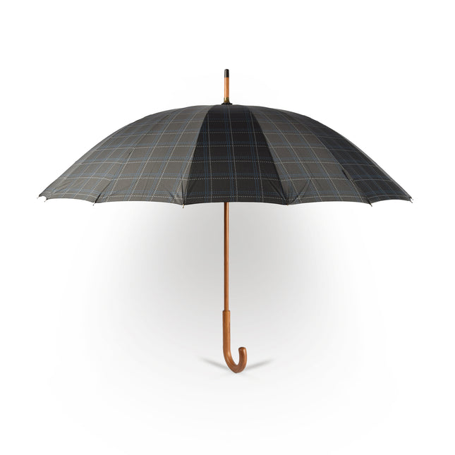 Elegantie & Functionaliteit: Grijs Stormparaplu Diameter - 102cm - Houten Handvat, Lichtgewicht Ontwerp