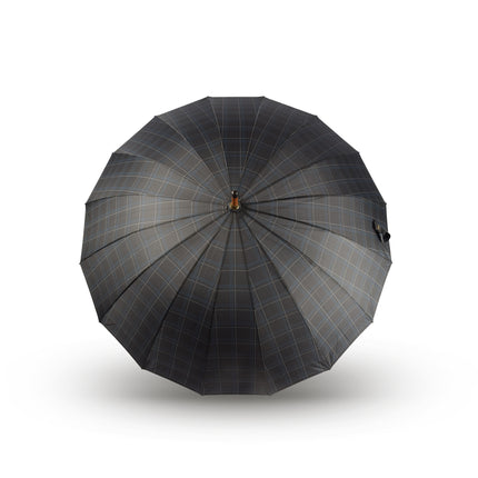Elegantie & Functionaliteit: Grijs Stormparaplu Diameter - 102cm - Houten Handvat, Lichtgewicht Ontwerp