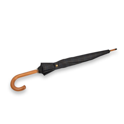 Elegantie & Functionaliteit: Grijs Stormparaplu Diameter - 102cm - Houten Handvat, Lichtgewicht Ontwerp