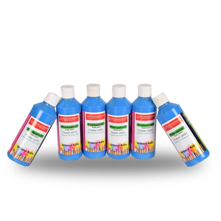 Plakkaatverf Set 6x Groen | 250 ml Per Fles | Waterbasis | Ondoorzichtig | Hoge Pigmentatie | Veelzijdig en Duurzaam voor Kunst en Onderwijs | Gebruiksklaar | Uitwasbaar |  Geschikt voor Hout Canvas Metaal 