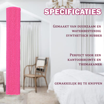 1x | Antislipmat | Keukenlades | Roze | Rubberen antislipmat | Synthetisch rubber | 85g | Gripmat | 150cm*30cm 