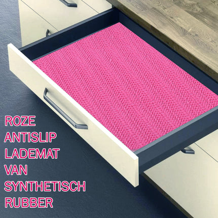 1x | Antislipmat | Keukenlades | Roze | Rubberen antislipmat | Synthetisch rubber | 85g | Gripmat | 150cm*30cm 