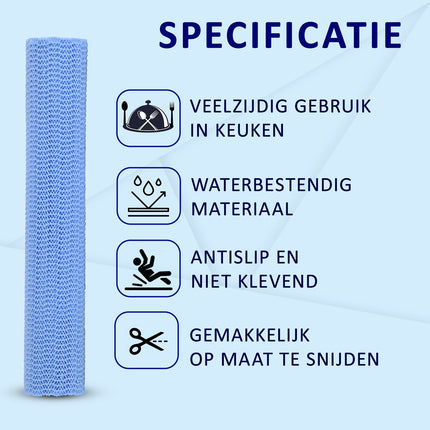 1x | Antislipmat | Keukenlades | blauw | Rubberen antislipmat | Synthetisch rubber | 84g | Gripmat | 150cm*30cm 
