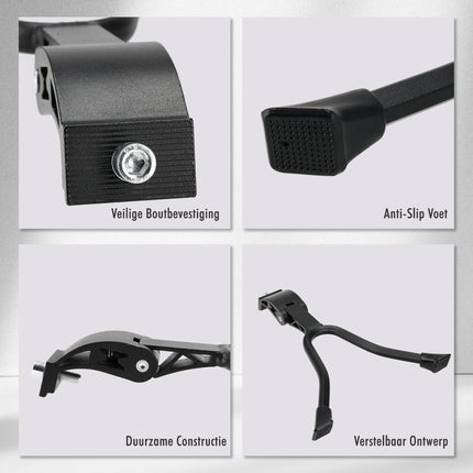 Universele Dubbele Fietsstandaard - 26-28 Inch | Zwart Staal & Aluminium | Roestvrij & Extra Stabiel | Geschikt voor Alle Fietsen & Accessoires