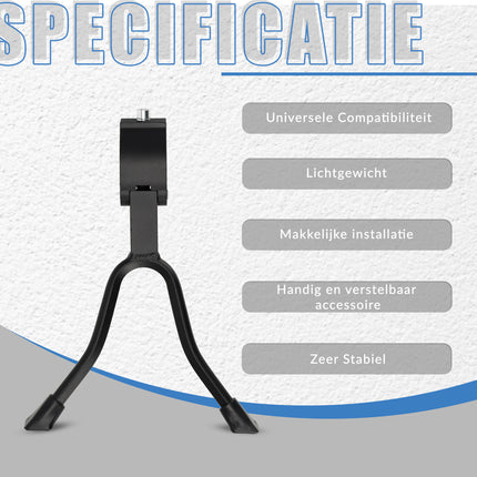 Universele Dubbele Fietsstandaard - 26-28 Inch | Zwart Staal & Aluminium | Roestvrij & Extra Stabiel | Geschikt voor Alle Fietsen & Accessoires