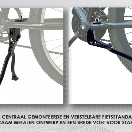 Dubbele Fietsstandaard 26-28 Inch – Verstelbare Fiets Standaard Racefiets, Mountainbike, Kinderfiets & Vouwfiets – Zwart – Beste Goedkope Fietsaccessoire