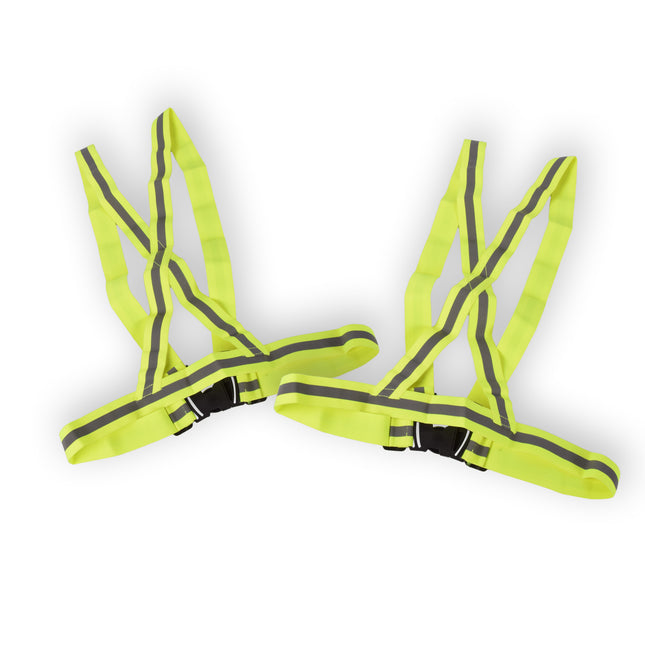 Fluorescerende en Reflecterende Veiligheidsvesten - Set van 2 - Groen - 100% Polyester - One Size - Lichtgewicht Tops - 140g