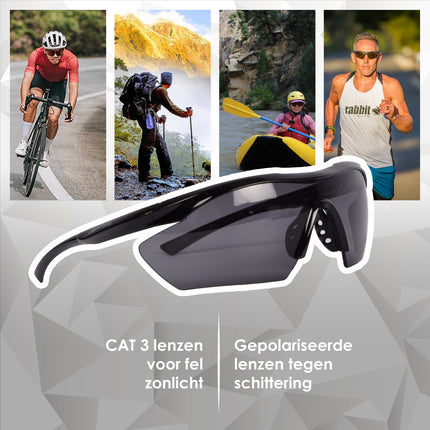 Sport Zonnebril Heren - Smoke Lenzen - UV-bescherming - TR90 Montuur - Retro Design - Sportbril Accessoires