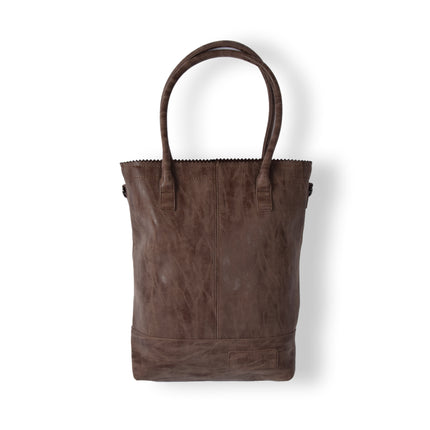 Stijlvolle Bruine Schoudertas Dames met Kleine Portemonnee - Bicky Bernard - Polyester - 35x10x39cm - 13.6L - 3 Vakken